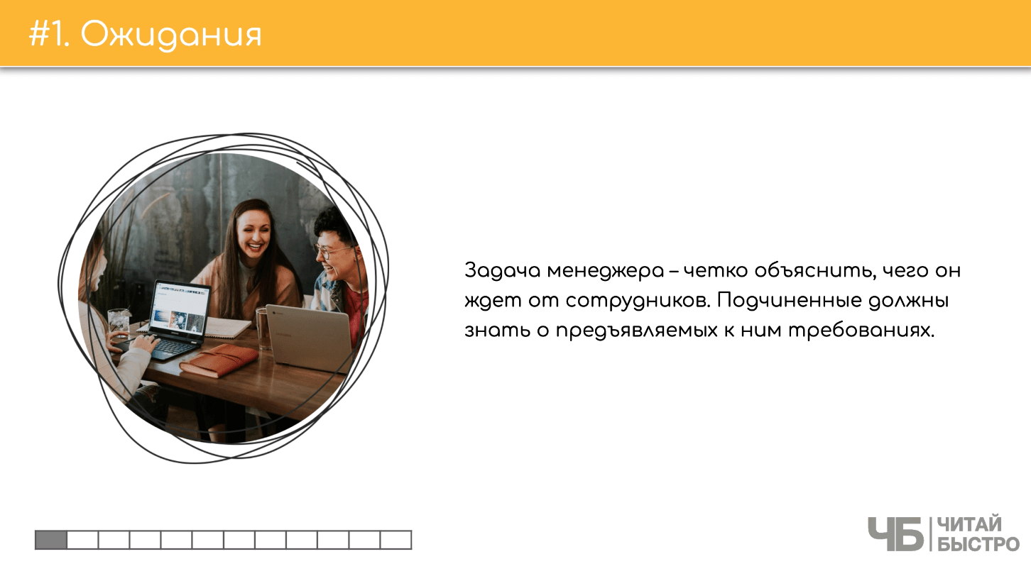 На этом слайде изображен тезис о ожидании и иллюстрация людей возле ноутбуков.